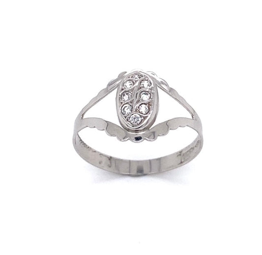 18k WG CZ Dress Ring