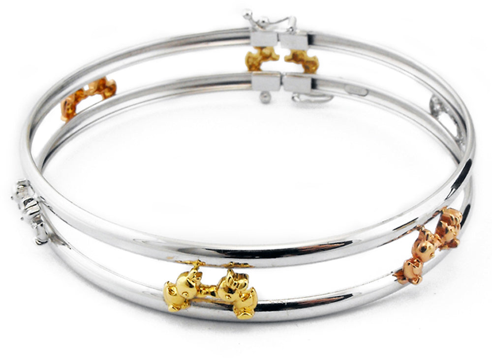 18K 3T duck bangle