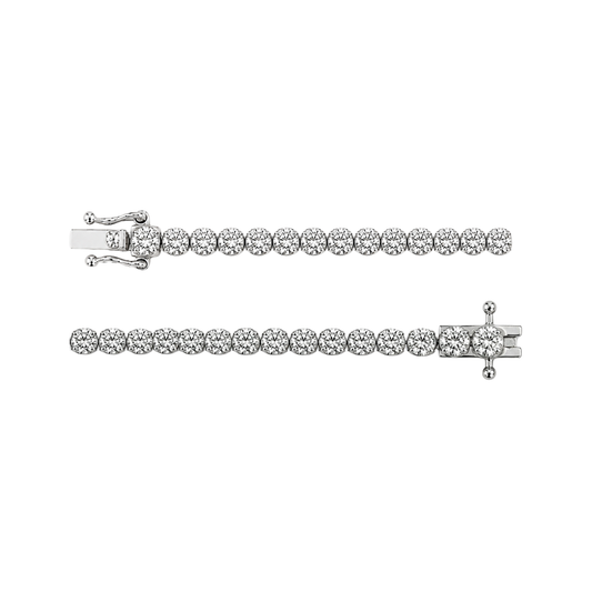9k WG Lab Diamond Crown Set Tennis Bracelet 4.1mm wide 18cm. 39D = 5.49ct