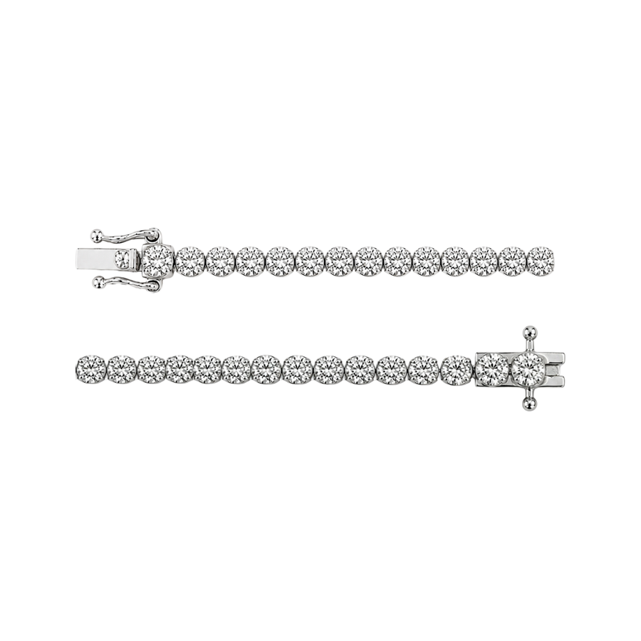 9k WG Lab Diamond Crown Set Tennis Bracelet 4.1mm wide 18cm. 39D = 5.49ct