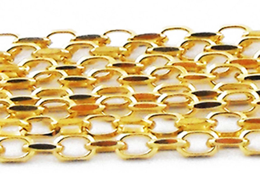 9k YG Safety Chain 1.5mm wide. Minimum purchase 100cm, Approx 4.5g