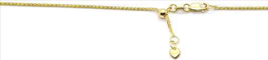 9k YG Italian Solid Curb Chain 1mm wide 65cm. Approx 2.50g.