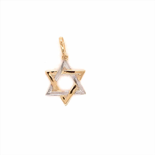 9k YG Star of David Pendant 11mm