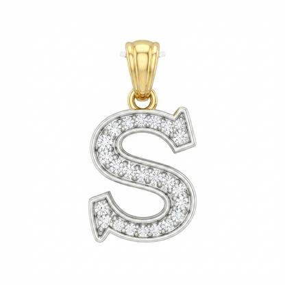 Diamond Block Letter Pendant S (4D = 0.065ct 10mm)