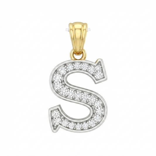 Diamond Block Letter Pendant S (4D = 0.065ct 10mm)