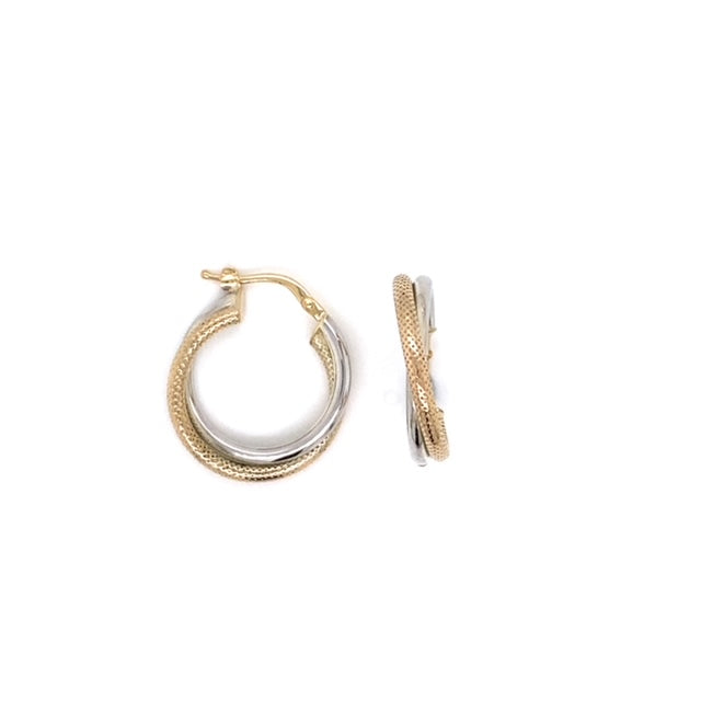 9k 2T Double Oval Hoop Earrings 17x13mm Diameter. Round Tube 2mm Wide