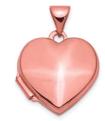9k RG German Polished Heart Locket 15x14mm