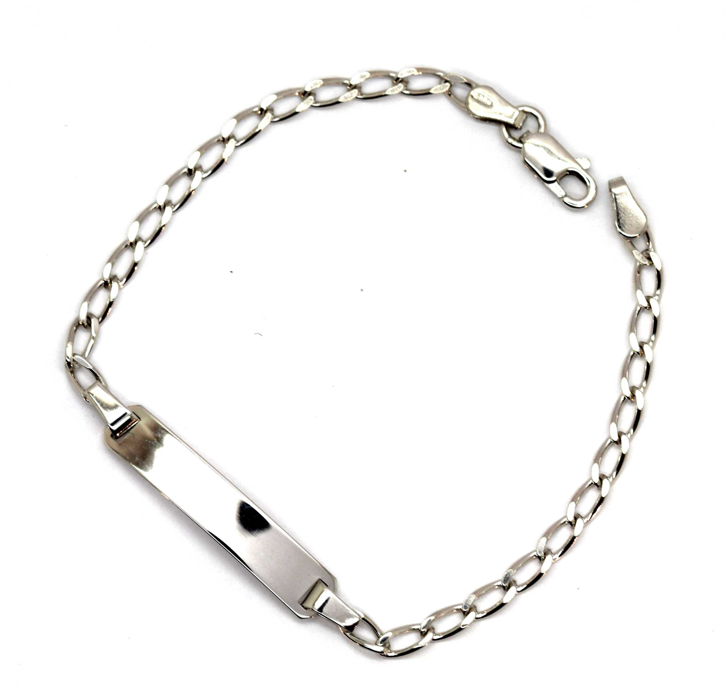 925 Italian Open Curb ID Bracelet 3mm wide