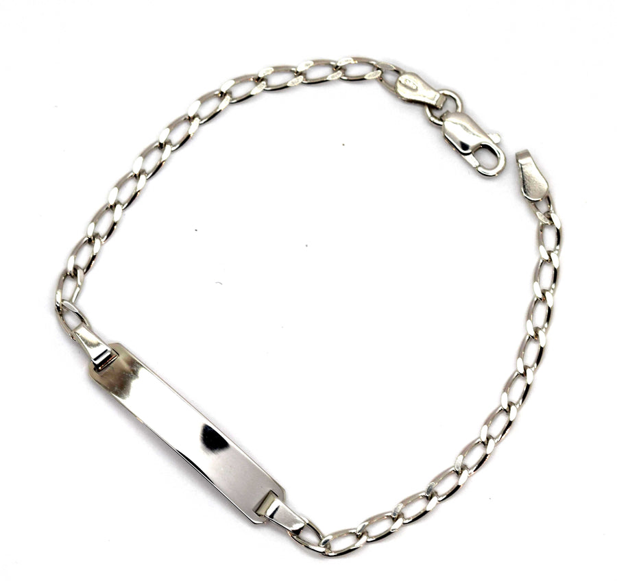 925 Italian ID Bracelet Open Curb 3mm  17cm