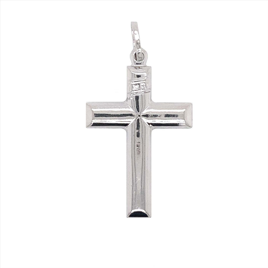 9k WG Italian Hollow Cross Pendant 30mm x 20mm