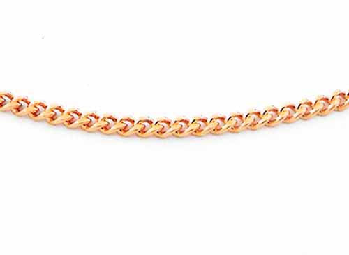 9k RG Italian Solid Curb Chain 1mm wide 70cm . Approx 2.4g