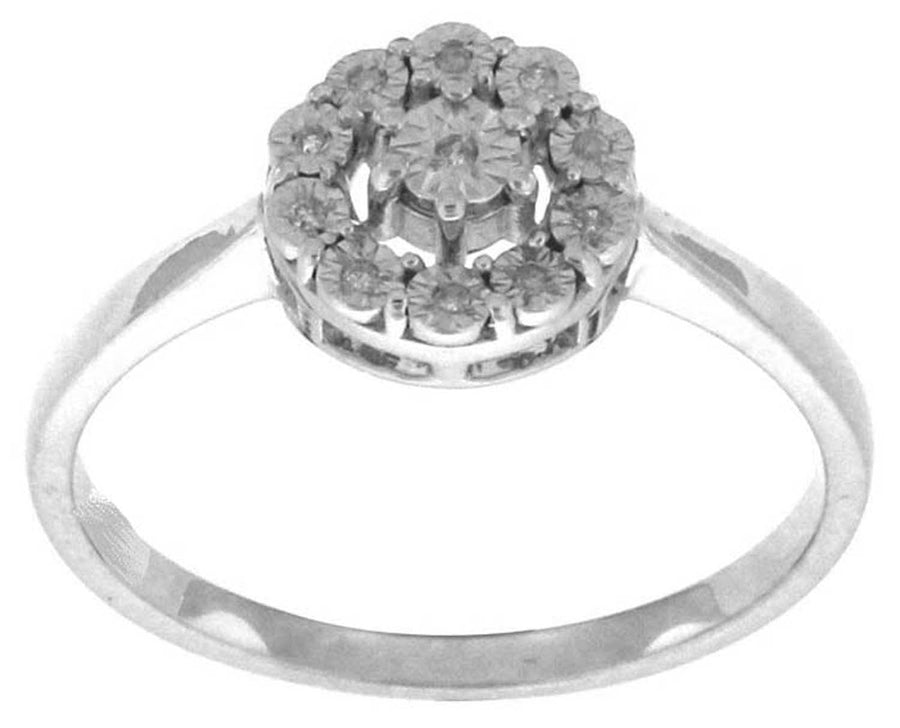 9k WG Micro Set Diamond Dress Ring 11D=0.03ct Size N