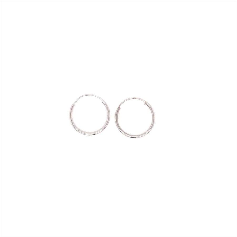 9k WG Round Sleeper Earrings 12mm Diameter. Round Tube 0.8mm Wide