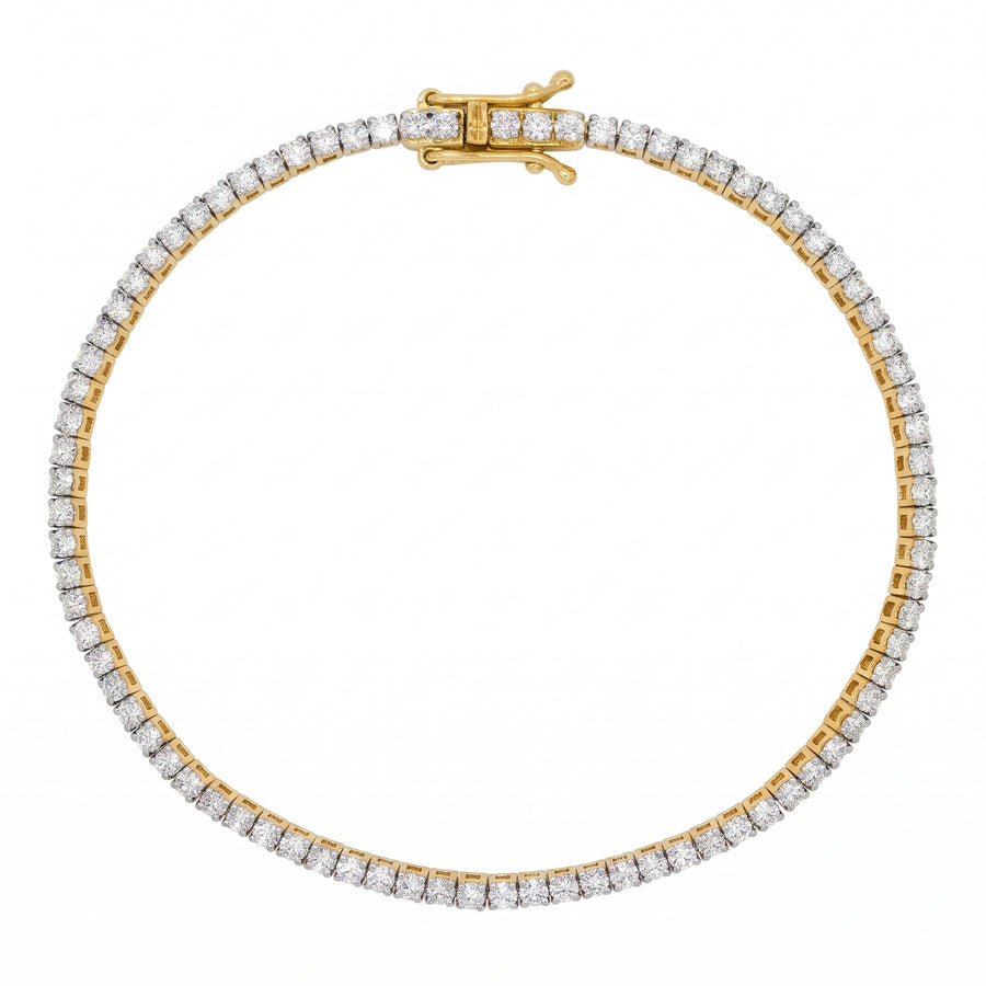 9k YG Lab Diamond Tennis Bracelet (2mm)