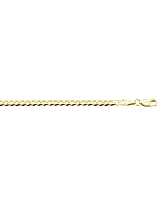 9k YG Italian Solid Flat Curb Chain 2.3mm wide 42cm . Approx 4.3g