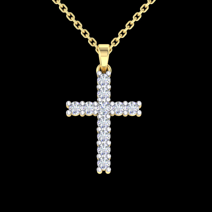 18k YG Pendant Name "Ava" Diamond Pendant, Size 21x12mm, approx. 66D = 0.35ct with 45cm oval link chain.
