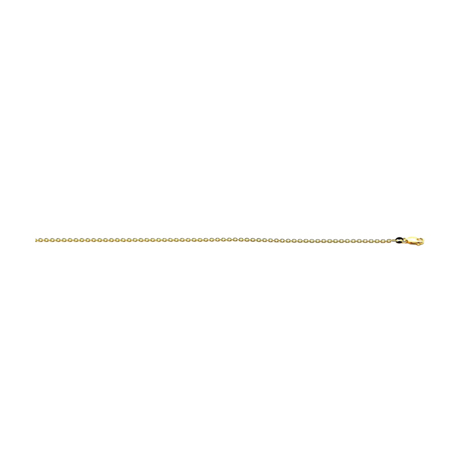 18k YG Italian Solid Oval Link Chain 1mm wide 50cm Approx 2g