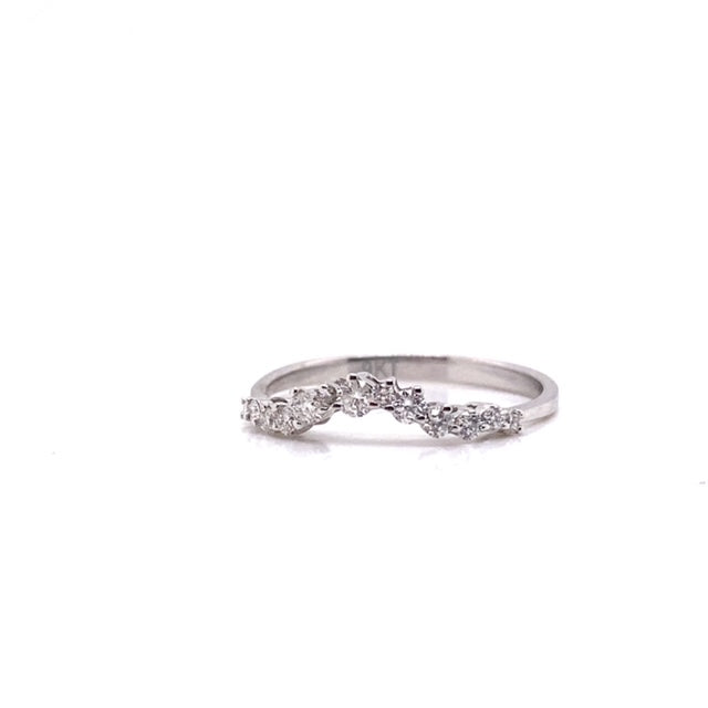 9k WG Diamond Ring Set with 13D=0.35ct Size O