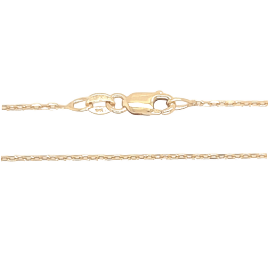 9k YG Diamond Cut Trace Chain 1.1mm wide 50cm. Approx 1.84g