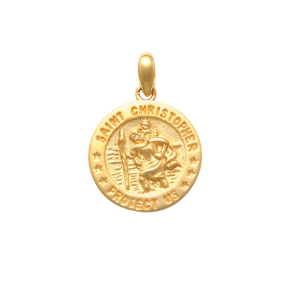 YG St Christopher Medallion 15mm