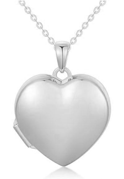 9k WG German Polished Heart Locket 18x17mm