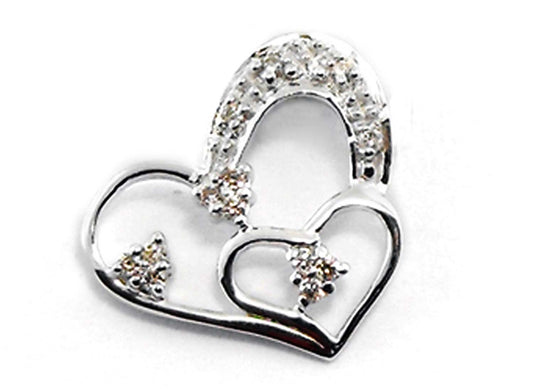 9k WG Diamond Heart Pendant 13D=0.08ct. 14x15mm