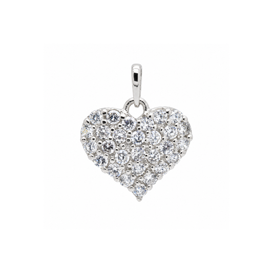 9k WG CZ Heart Pendant (13mm)