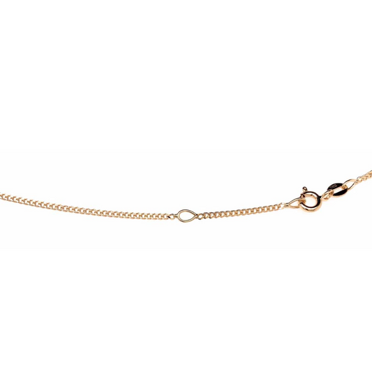 18k YG Italian Solid Curb Chain 1.4mm wide 45cm O-Ring at 43cm Approx 3.4g
