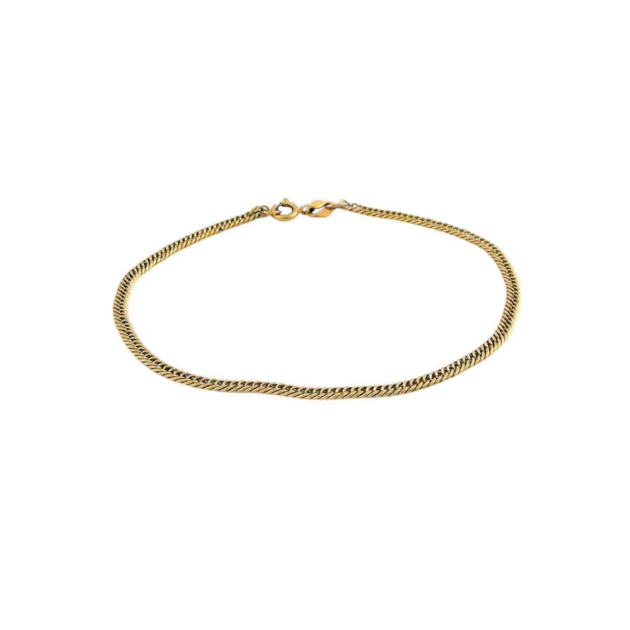 18k YG Solid Tight Curb Bracelet 2.5mm wide 19cm Approx 3.6g