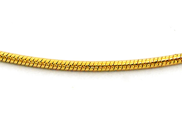 YG Italian Snake Chain 1mm wide (priced per gram)