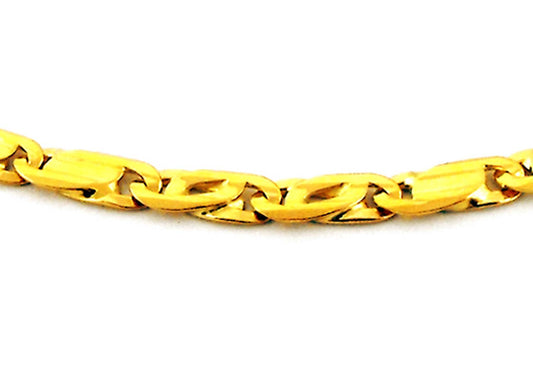 18k YG Italian 2x1 Birdseye & Plate Chain 3.2mm wide 45cm Approx 12.81g.
