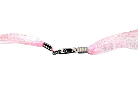 Pink Ribbon with 925 Parrot Clip Ends.