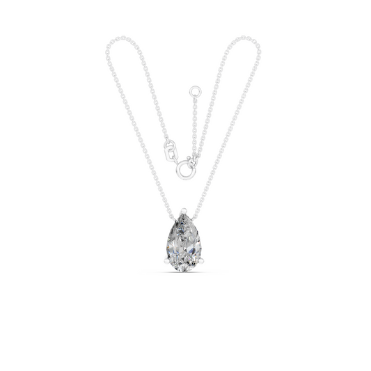 Oval Link Chain with Pear Lab Diamond (1D=4.02ct)