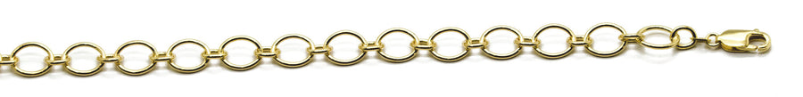9k YG Italian Solid Oval Link Chain with 11.3 x 8.7mm link 50cm . Approx 21.6g