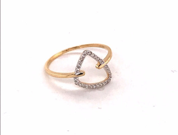 9k YG Diamond Triangular Dress Ring 28D=0.08ct