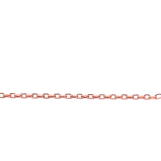 18k RG Italian Solid Oval Link Chain 1.2mm wide 50cm WITH ADJUSTABLE FINDING. Approx 2.93g.