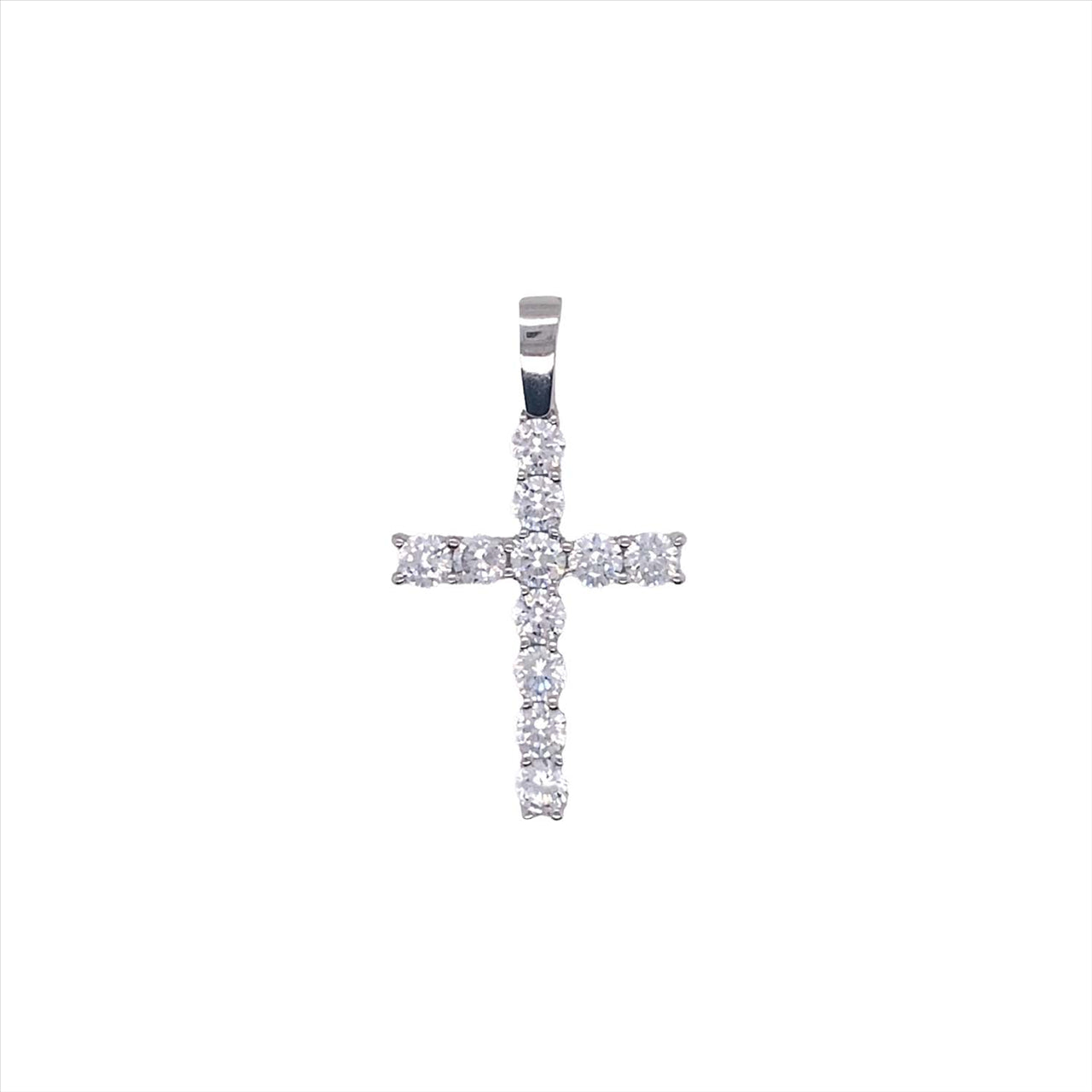 WG CZ Cross Pendant Approx. 21mm x 15mm.