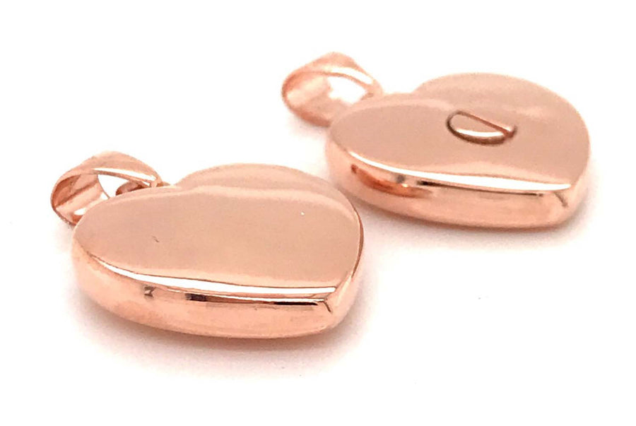 9k RG Polished Heart Memorial Pendant 18mm