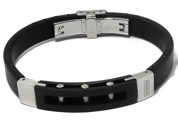 All Black Stainless Steel & Neoprene Bracelet