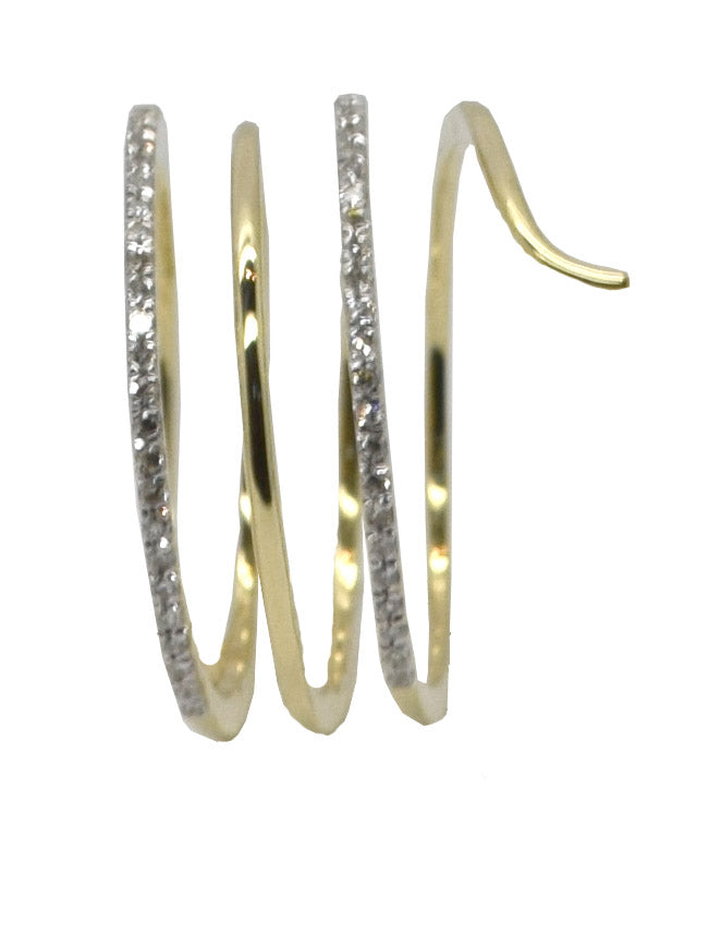 9k YG Wrap Diamond Ring 54D = 0.17ct Size M
