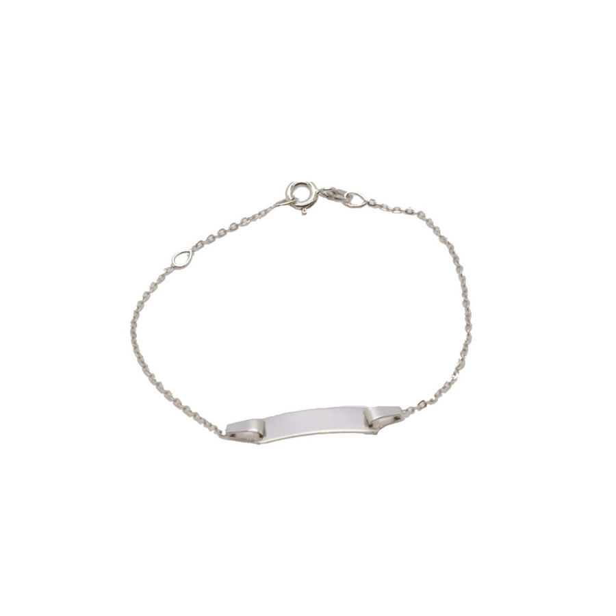 18k WG Italian Solid Oval Link ID Bracelet 0.9mm wide 17cm Approx 1.75g