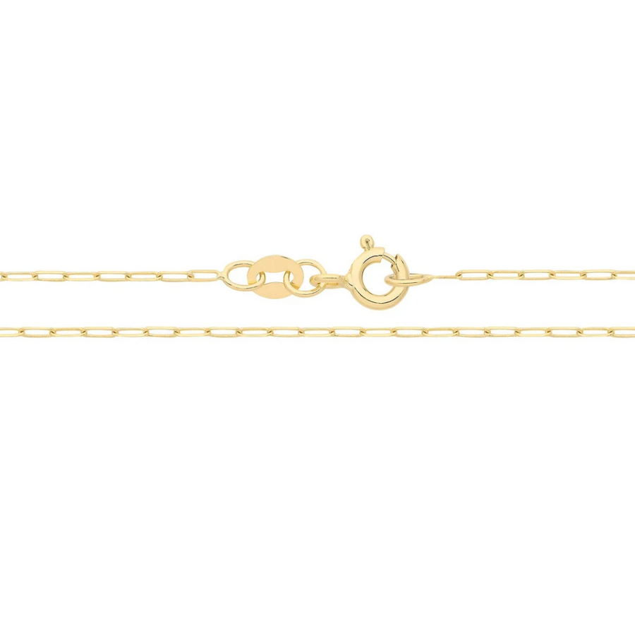 9k YG Paperclip Chain 1.1 x 2.4mm wide, 50cm. Approx 1.25g