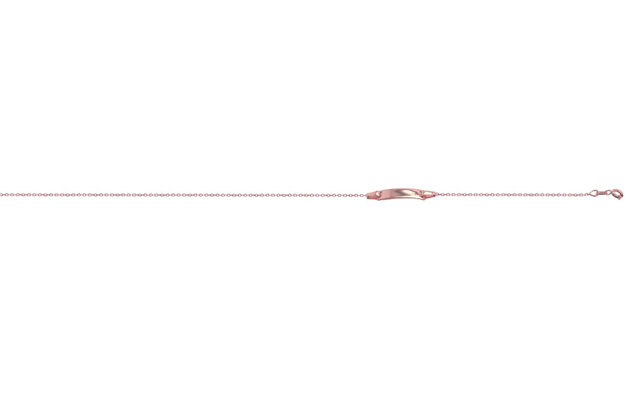 18k RG Italian Solid Oval Link ID Bracelet 1.2mm wide 17cm (O ring at 15cm). Approx 1.94g.