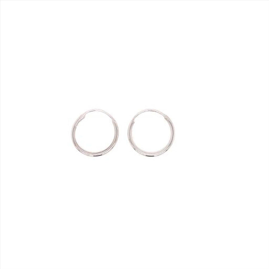9k WG Round Sleeper Earrings 12mm Diameter. Round Tube 1.0mm Wide