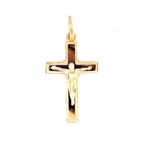 9k YG Solid Crucifixion 16.8mm x 10.6mm