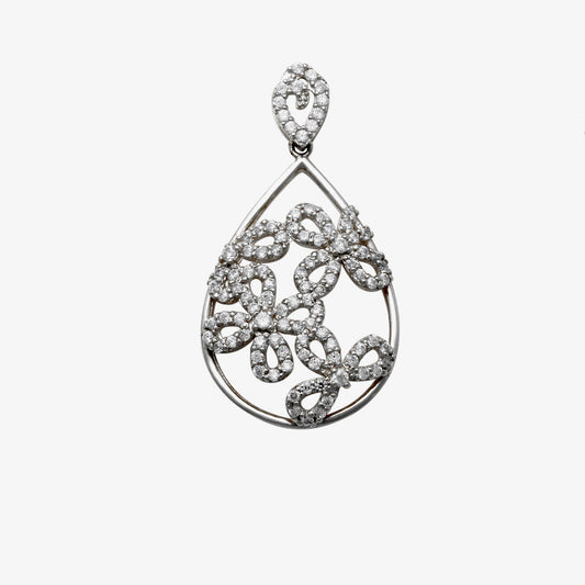 WG CZ Tear Drop Pendant 21x15mm