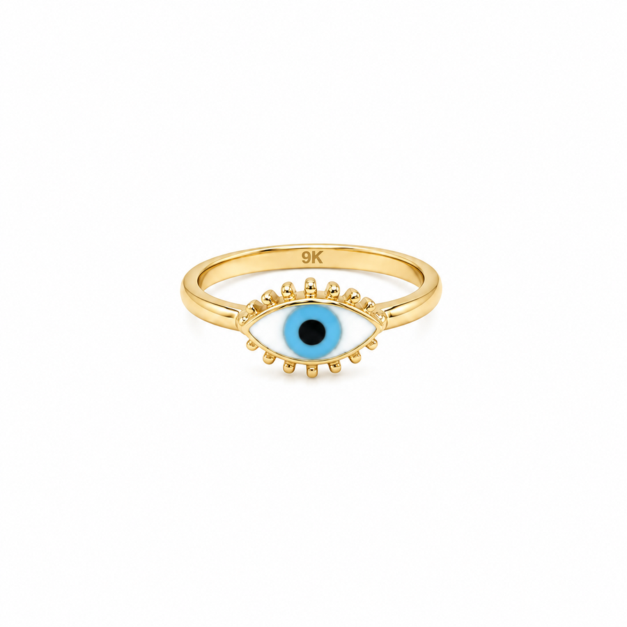 9k YG Eye Ring Plain Band (O1/2)