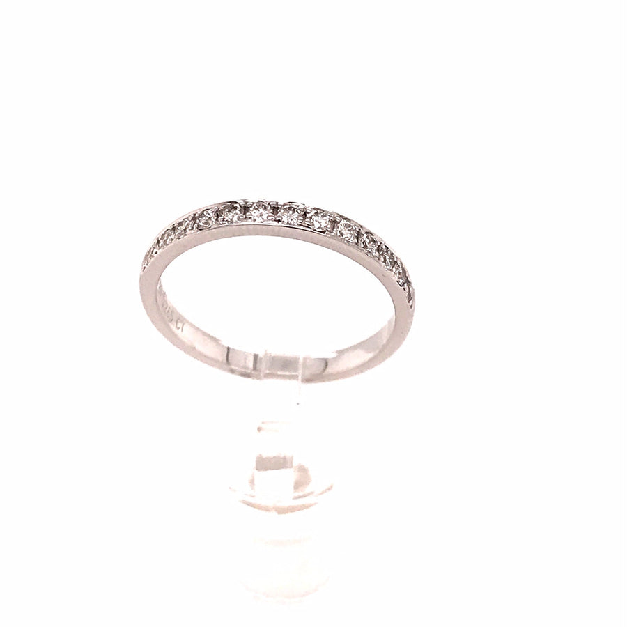 18k White Gold Ladies Diamond Brilliant Cut Diamond Band. 13D = 0.27ct..Size M