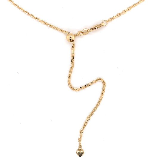 18k YG Italian Solid Oval Link Chain 2.0mm wide 50cm Adjustable  Approx 8.1g