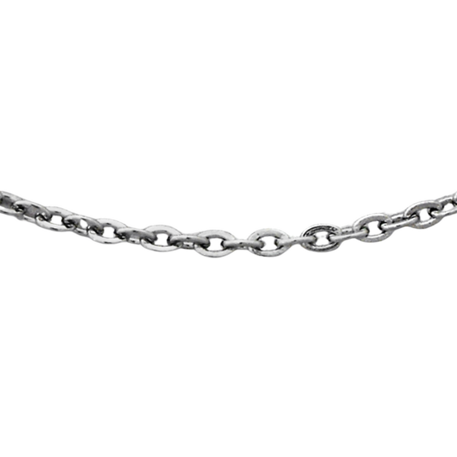 Stainless Steel Necklace 3 x 4mm Oval Link 45cm.